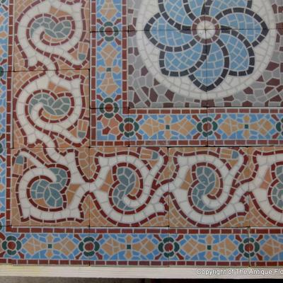 16m2 antique Belgian faux mosaique ceramic - late 19th century