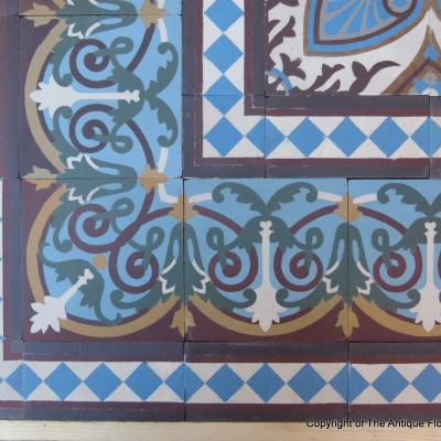 Triple border St Ghislain ceramic dated 1895 - 16m2 / 172 sq ft.