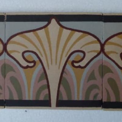 55 French Art Nouveau tiles in a pastel palette