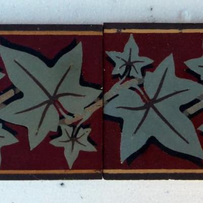 Early 20th century Boch Freres vine themed border tiles