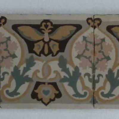 Beautiful run of antique ceramic art nouveau borders