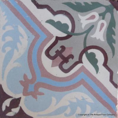 An impressive 11.75 m2 antique Belgian Art Nouveau floor