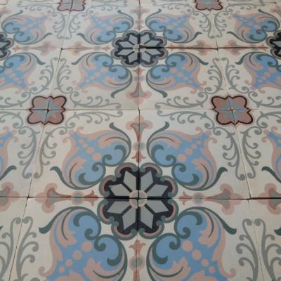 9.3m2+ / 100 sq ft antique Amay floor in a pastel palette