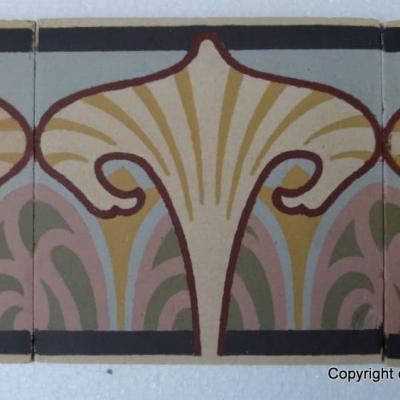 55 French Art Nouveau tiles in a pastel palette