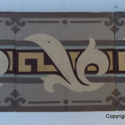 20 Large period Boch Freres border tiles c.1900-1908