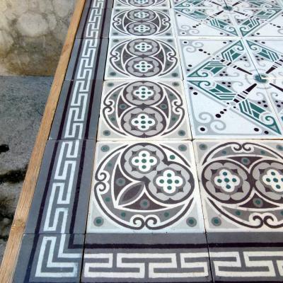 A 17.4m2 early art deco Rebaix ceramic floor c.1918-1920 