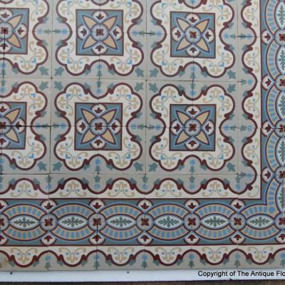 Small 5.8m2 antique Belgian ceramic floor