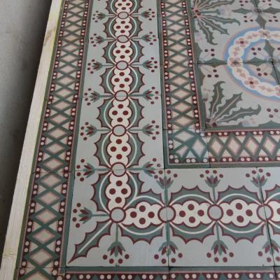 A 7.5m2+ antique Societe Amay triple border ceramic