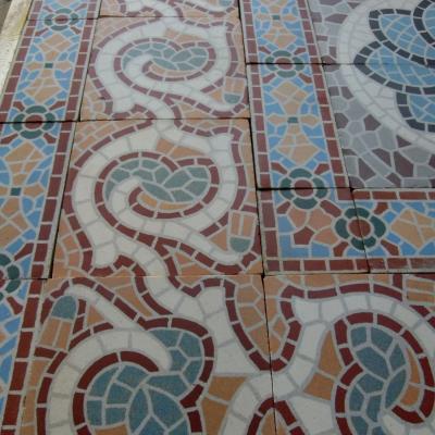 16m2 antique Belgian faux mosaique ceramic - late 19th century