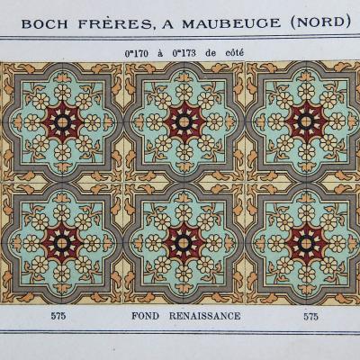 c.14m2 Antique Boch Freres ceramic encaustic floor 