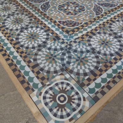 9.4m2 mosaic themed Belgian ceramic floor pre-1912