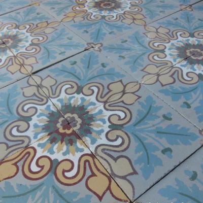 3.9m2 antique French Douzies Maubeuge ceramic tiles 