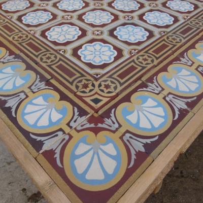 A 10m2 antique Belgium ceramic with twin borders