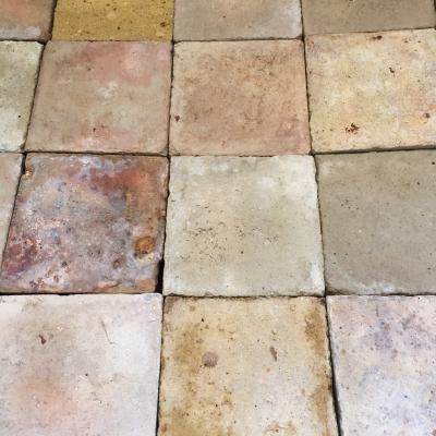 8m2+ of antique French terracotta tiles - beautiful tones