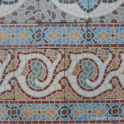 16m2 antique Belgian faux mosaique ceramic - late 19th century