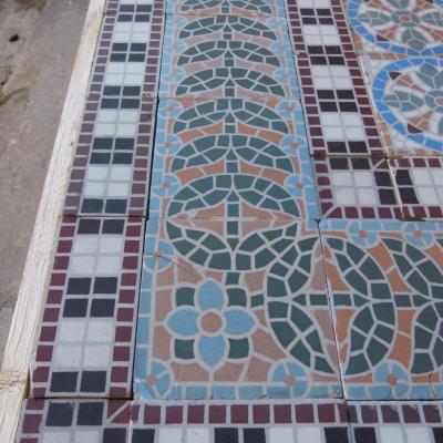 A 14.5m2 antique Belgian triple border ceramic - dated 1895