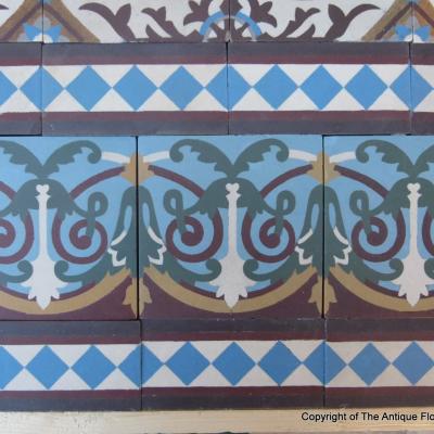 Triple border St Ghislain ceramic dated 1895 - 16m2 / 172 sq ft.