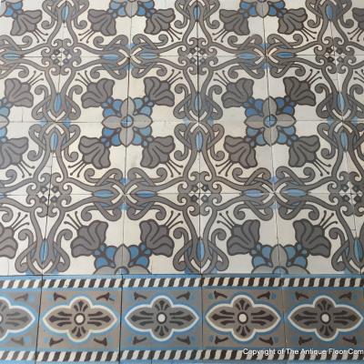 9.4m2 art nouveau Belgian ceramic floor - pre 1912