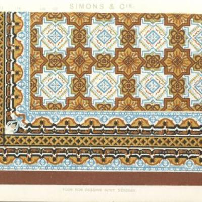 18.75m2+ Bold antique French ceramic floor in blues and yellows 