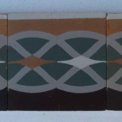 54 French Douzies Maubeuge ceramic border tiles c.1930