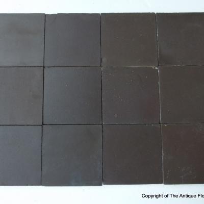 3m2 plain chocolate coloured Boch Freres ceramics