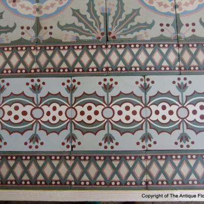 A 7.5m2+ antique Societe Amay triple border ceramic