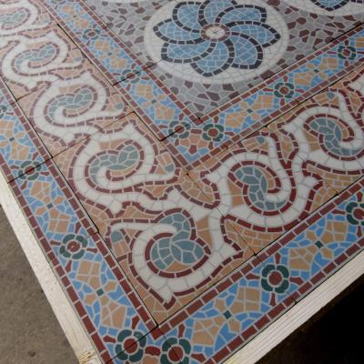 16m2 antique Belgian faux mosaique ceramic - late 19th century