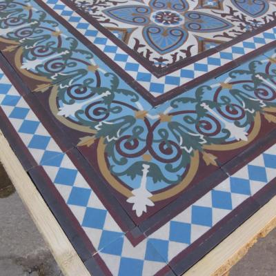 Triple border St Ghislain ceramic dated 1895 - 16m2 / 172 sq ft.