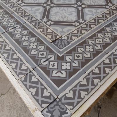Large antique ceramic Boch Freres floor, 36.3 m2, early 20th century