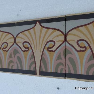 55 French Art Nouveau tiles in a pastel palette