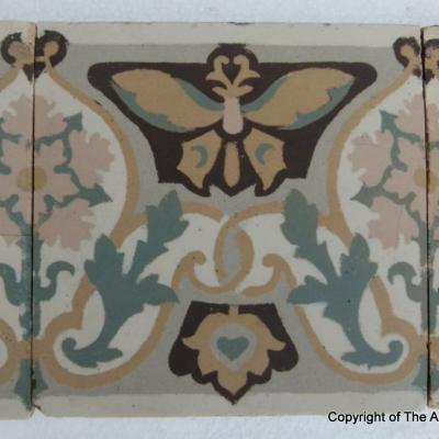 Beautiful run of antique ceramic art nouveau borders