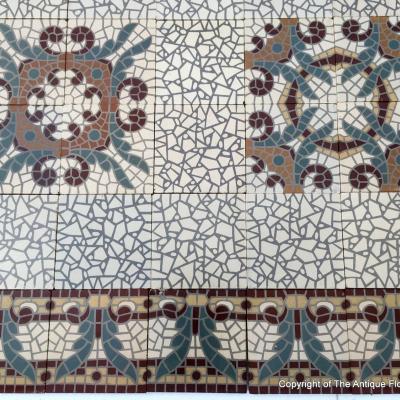 Superbly detailed 17m2 French mosaic themed ceramic floor