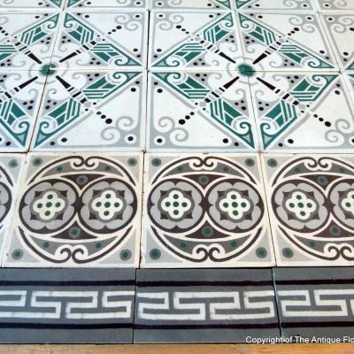 A 17.4m2 early art deco Rebaix ceramic floor c.1918-1920 