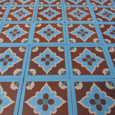 5.5m2 antique French Douvrin ceramic floor