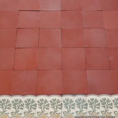 6.2m2 antique ceramic Perrusson floor - plain ceramic with double borders 