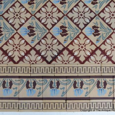 3 field tile, 10.75m2, antique Paray le Monial ceramic – 1903