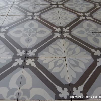 Large antique ceramic Boch Freres floor, 36.3 m2, early 20th century