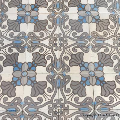 To 2.25m2 art nouveau Belgian ceramic floor - pre 1912