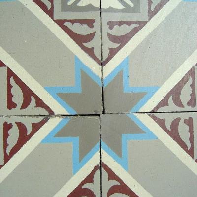 A French Winckelmans ceramic floor with same size borders