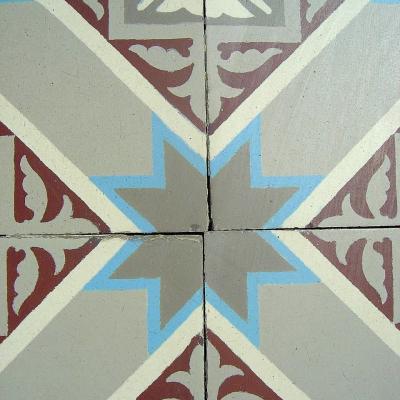 A French Winckelmans ceramic floor with same size borders