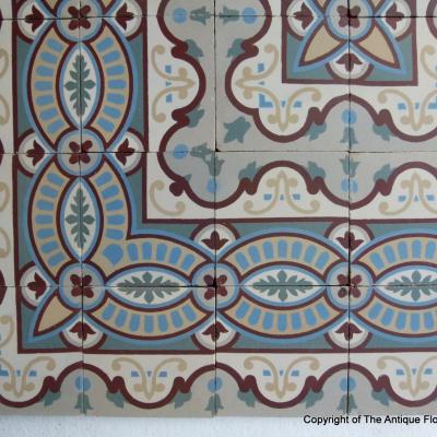 Small 5.8m2 antique Belgian ceramic floor