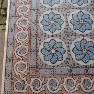 16m2 antique Belgian faux mosaique ceramic - late 19th century