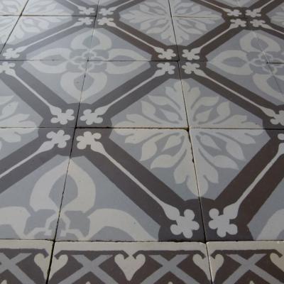 Large antique ceramic Boch Freres floor, 36.3 m2, early 20th century