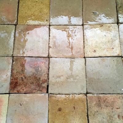 8m2+ of antique French terracotta tiles - beautiful tones