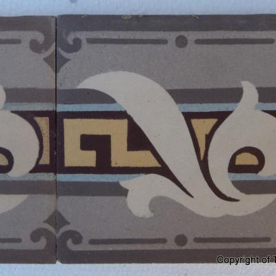 20 Large period Boch Freres border tiles c.1900-1908
