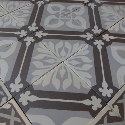 Large antique ceramic Boch Freres floor, 36.3 m2, early 20th century