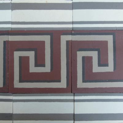 A small c.2.5m2 to 5.7m2 Boch Freres ceramic floor c.1900 