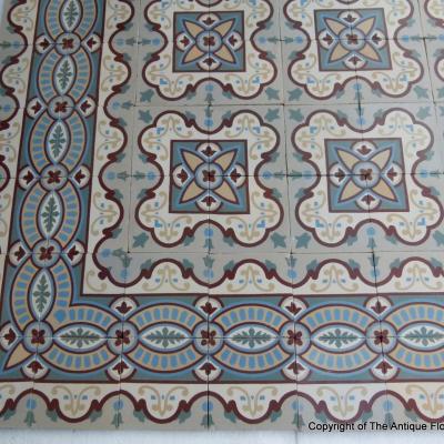 Small 5.8m2 antique Belgian ceramic floor