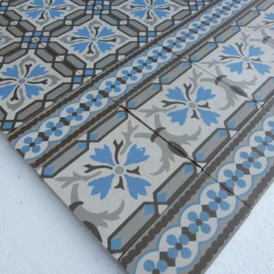 Small 6m2 triple border antique Belgian ceramic