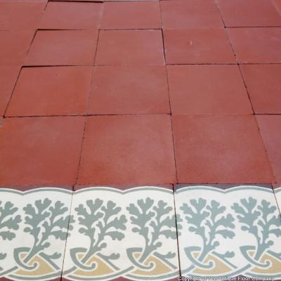 6.2m2 antique ceramic Perrusson floor - plain ceramic with double borders 